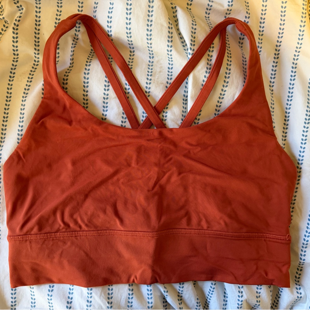 lululemon rust/terracotta energy bra